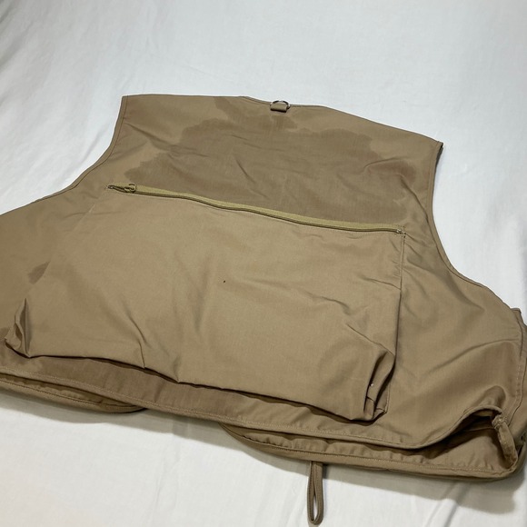 River Run Fishing Vest Utility Multi Pocket Outdoor Full Zip Beige Size XL - Picture 11 of 11